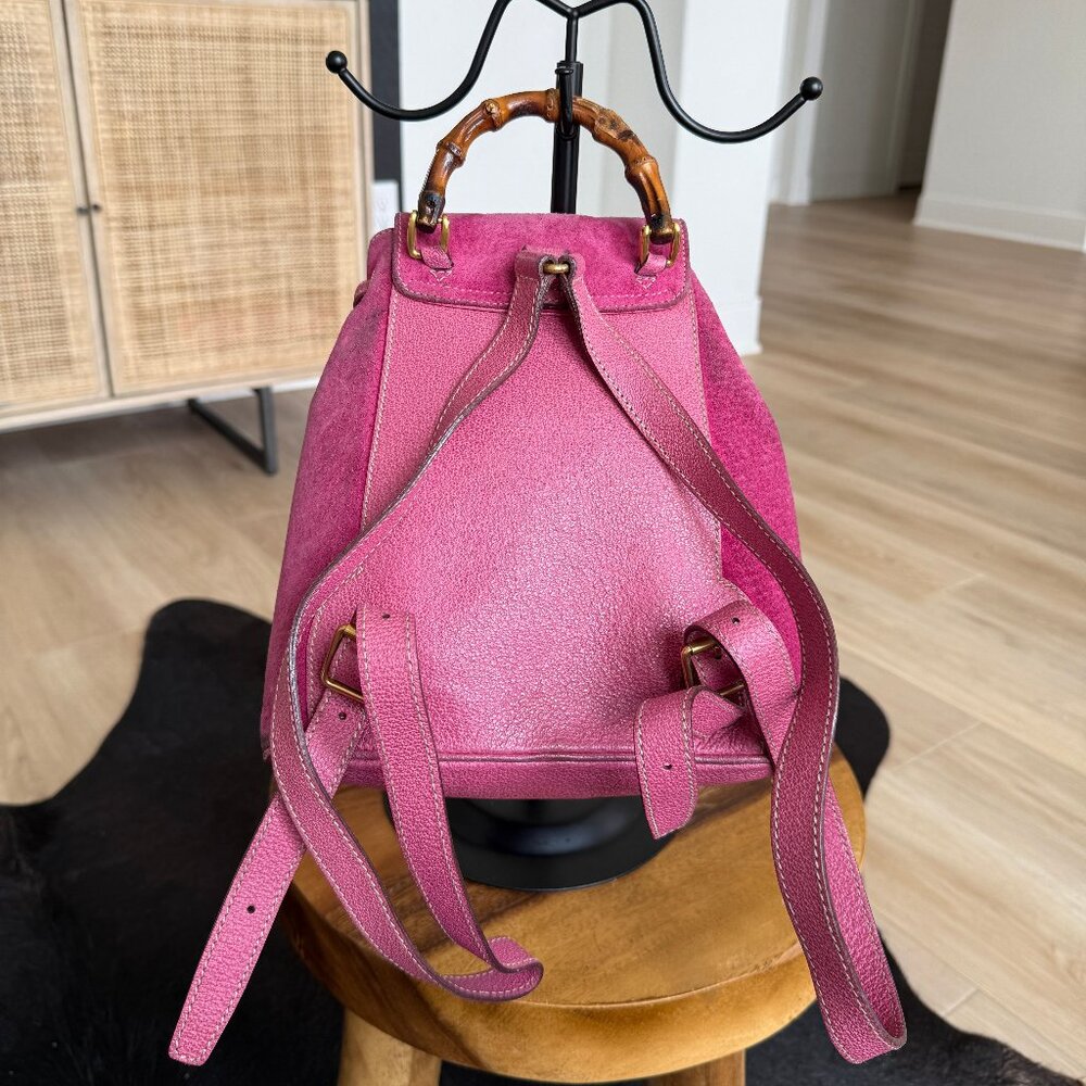 Gucci Bamboo Suede Backpack - Picture 2 of 10